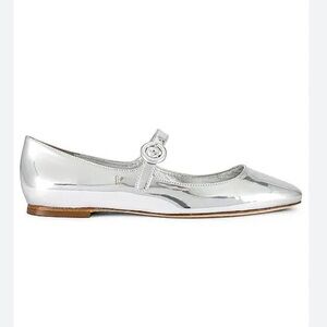 NWOT Larroude Blair mary Jane Flats in Silver Mary Jane Flats 7.5